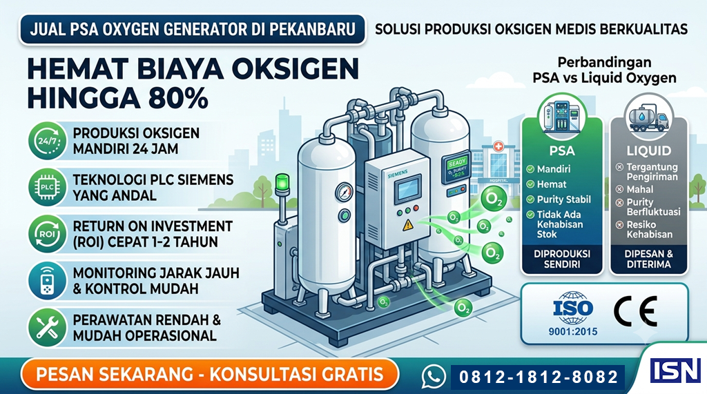 Jual PSA Oxygen Generator di Pekanbaru, Solusi Produksi Oksigen Medis Berkualitas