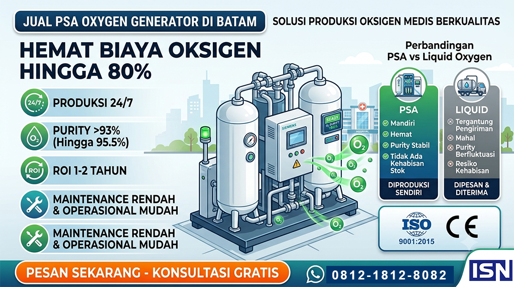 Jual PSA Oxygen Generator di Batam, Solusi Oksigen Medis yang Efisien dan Andal